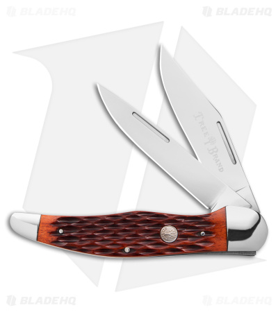 Boker Folding Hunter Pocket Knife 5.25" Jigged Brown Bone w/ Pouch 110836