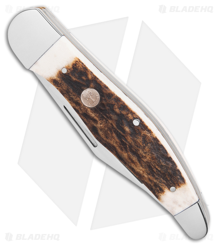 Boker Folding Hunter Pocket Knife  Stag Bone (5.25" Satin) 110840ST
