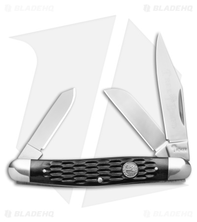 Boker Large Stockman Traditional Pocket Knife Jigged Black Bone 110856