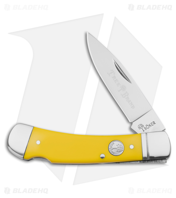 Boker Lockback Gentleman's Knife Smooth Delrin Yellow Bone (3" Satin)