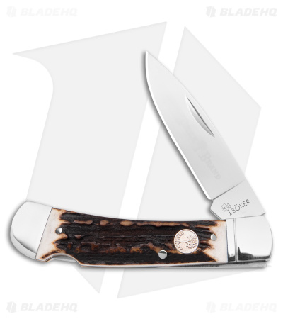 Boker Lockback Gentleman's Knife Stag Bone (2.8" Satin) 