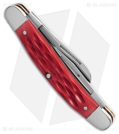 Boker Medium Stockman Traditional Pocket Knife Jigged Red Bone (2.25" Satin)