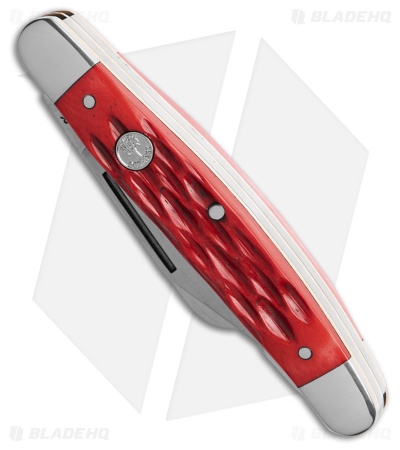 Boker Medium Stockman Traditional Pocket Knife Jigged Red Bone (2.25" Satin)
