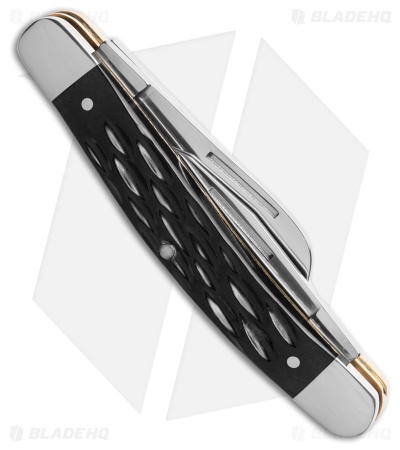 Boker Medium Stockman Traditional Pocket Knife Jigged Black Bone (2.25" Satin)