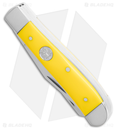 Boker Mini Trapper Traditional Pocket Knife Yellow Delrin (2.75" Satin )