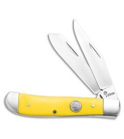 Boker Mini Trapper Traditional Pocket Knife Yellow Delrin (2.75" Satin )
