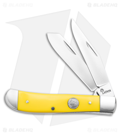 Boker Mini Trapper Traditional Pocket Knife Yellow Delrin (2.75" Satin )