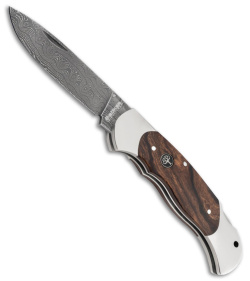 Boker Optima Damast Hunter Lockback Knife Ironwood (3.67" Damascus) 110067DAM