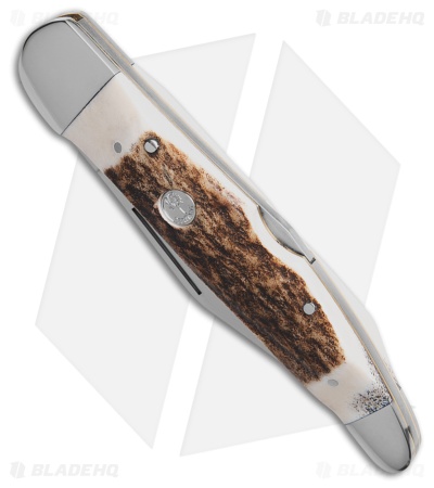 Boker TS 2.0 Folding Hunter Lockback Knife Brown/White Horn (3.6" Satin)