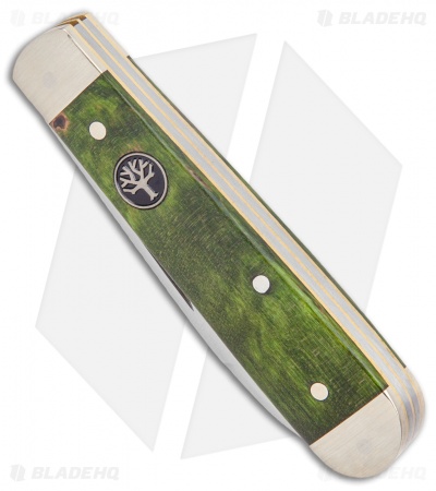 Boker Swell-End Jack Traditional Pocket Knife Green Curly Birch (2.6" Satin)