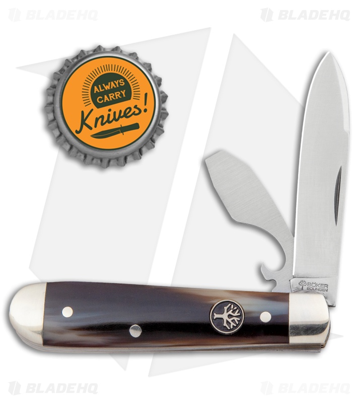 Boker Swell-End Jack Traditional Pocket Knife Synthetic Dark Horn (2.6" Satin)
