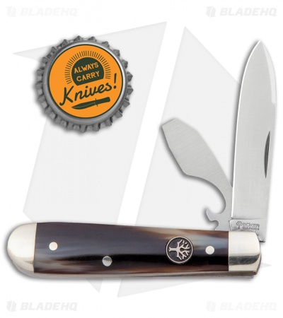 Boker Swell-End Jack Traditional Pocket Knife Synthetic Dark Horn (2.6" Satin)