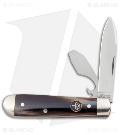 Boker Swell-End Jack Traditional Pocket Knife Synthetic Dark Horn (2.6" Satin)