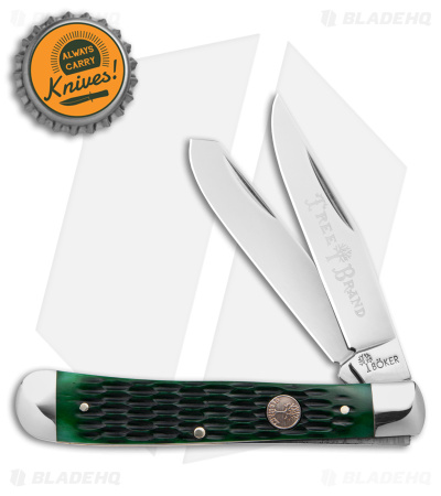 Boker Trapper Traditional Pocket Knife Jigged Green Bone (Polish D2)