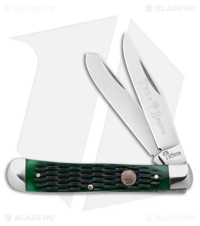 Boker Trapper Traditional Pocket Knife Jigged Green Bone (Polish D2)