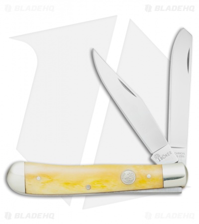 Boker Trapper Pocket Knife 4.25" Yellow Bone 110731