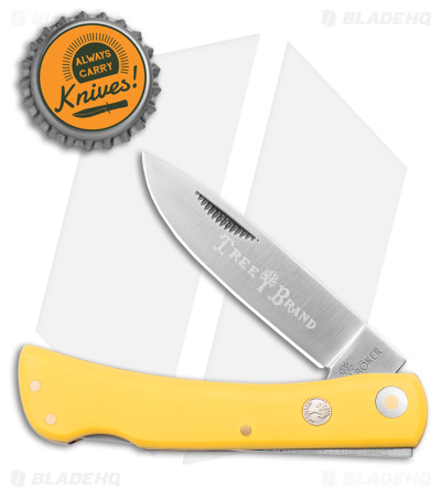 Boker Small Range Buster Lockback Knife Yellow Delrin (2.9" Satin) 110865