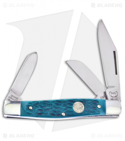 Buck Creek Big Diamond Pocket Knife 4.25" Green Pick Bone 