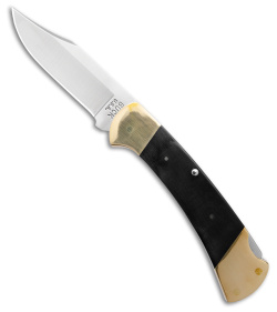 Buck 112 Ranger Vintage Tribute Lockback Knife Black Micarta Brass (3" Satin)