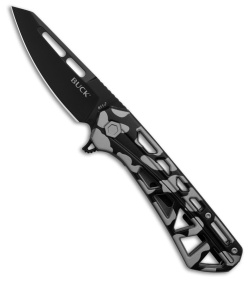 Buck Knives 811 Trace OPS Reverse Tanto Knife Black/Gray Aluminum (3.2" Black)