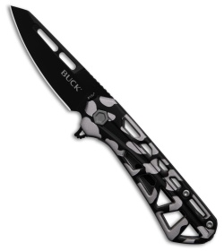 Buck Knives 813 Mini Trace OPS Knife Black/Gray Aluminum (2.4" Black)