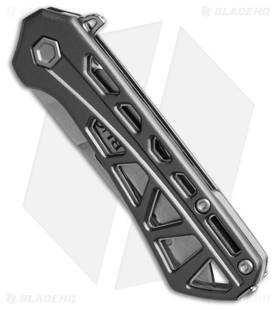 Buck Knives 813 Mini Trace OPS Reverse Tanto Knife Gray Aluminum (2.4" SW)