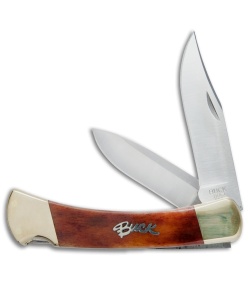 Buck 110/112 Combo Trapper Pocket Knife 4.75" Brown Bone 0110BNSSM1-B