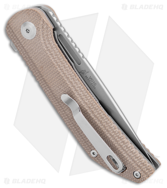 B'yond EDC Custos Liner Lock Knife Tan Micarta (3.6" SW)