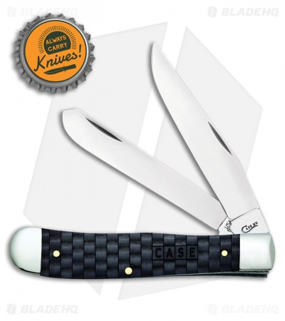Case Cutlery Weave Natural Bone Smooth Charcoal Color Wash Trapper (6254 SS)