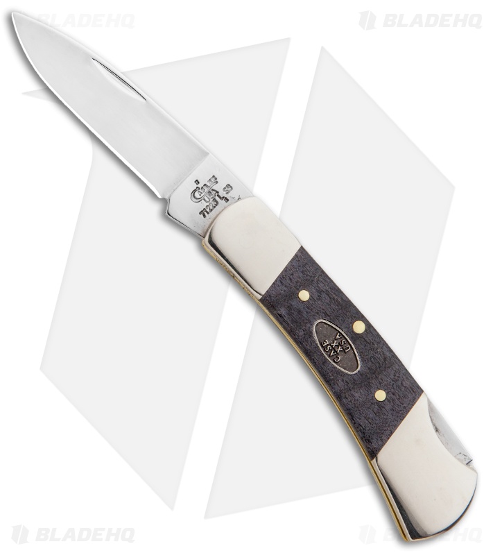 Case Lockback Pocket Knife 3.0" Curly Maple (71225L SS) 23353 Blade HQ