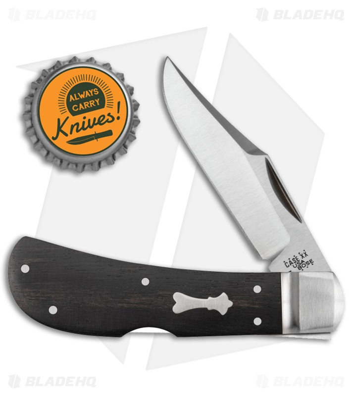 Case Bose Locking Lanny's Clip Knife Smooth Ebony Wood (3" Satin) 08837