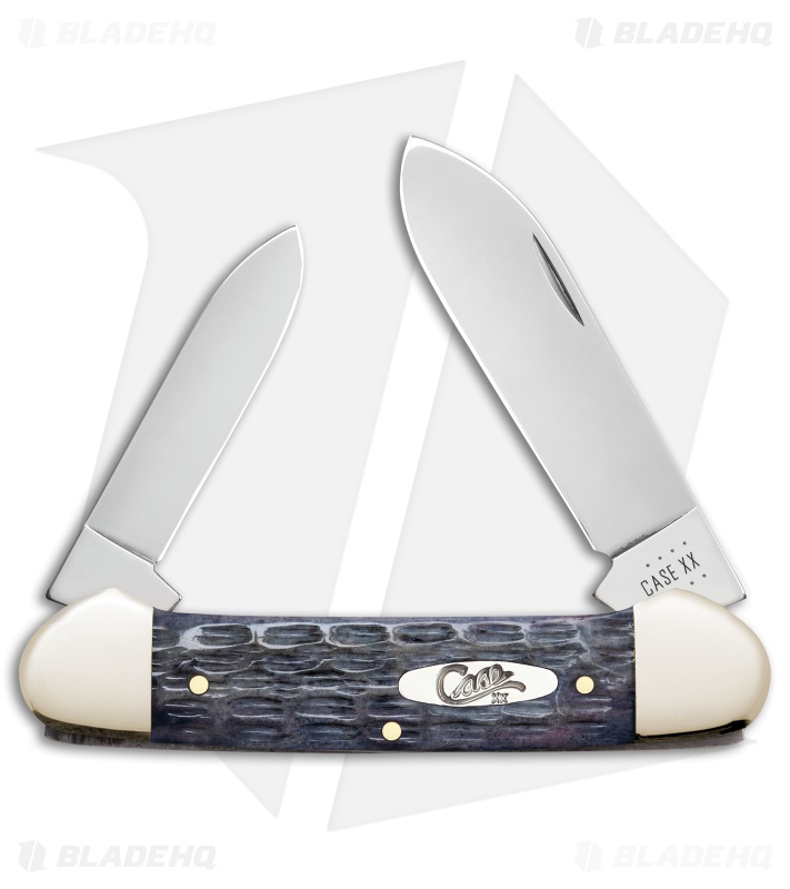 Case Canoe Knife 3.625" Worn Gray Bone CV Crandall Jig (62131 CV) 58415