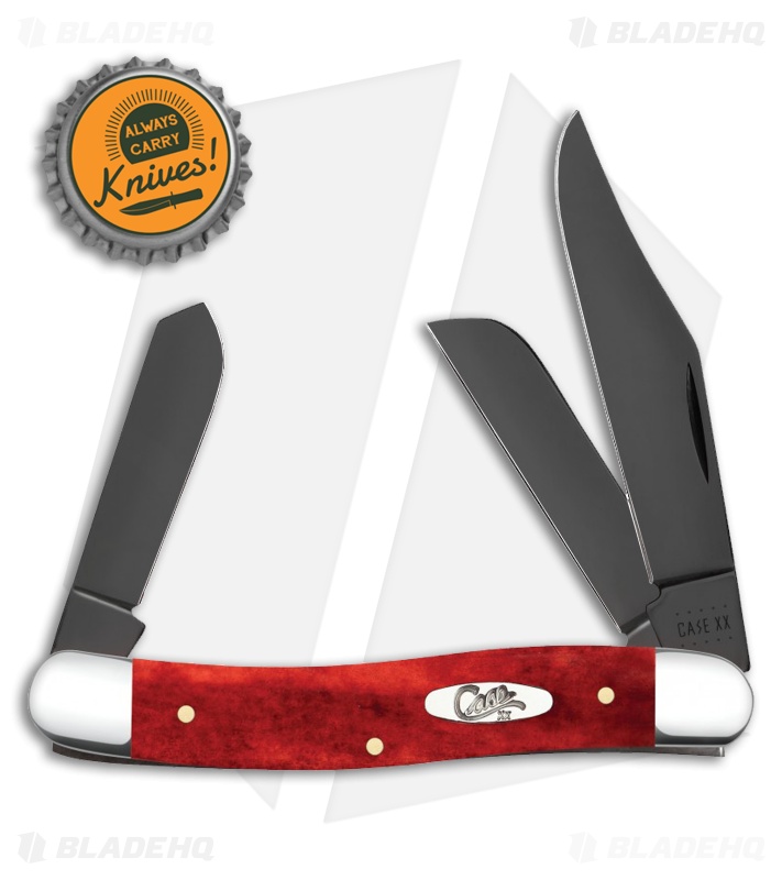Case Cutlery Stockman Pocket Knife 3.875" Old Red Bone (Black PVD 6347 SS)