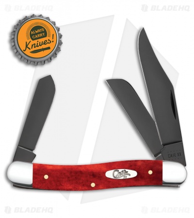 Case Cutlery Stockman Pocket Knife 3.875" Old Red Bone (Black PVD 6347 SS)