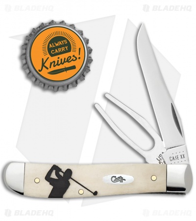 Case Golfer's Tool Set 3.5" Embellished Natural Bone (6207G SS)