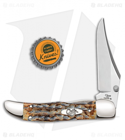 Case Knives Kickstart Mid-Folding Hunter Assisted Burnt Gray Bone  (61265AC SS)