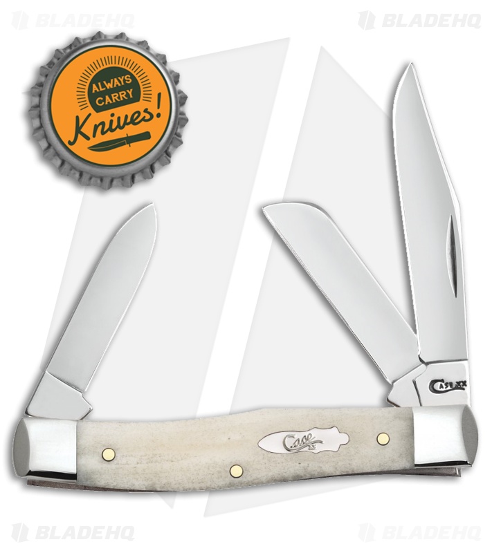 Case Knives Natural Bone Smooth Medium Stockman (63032 SS)