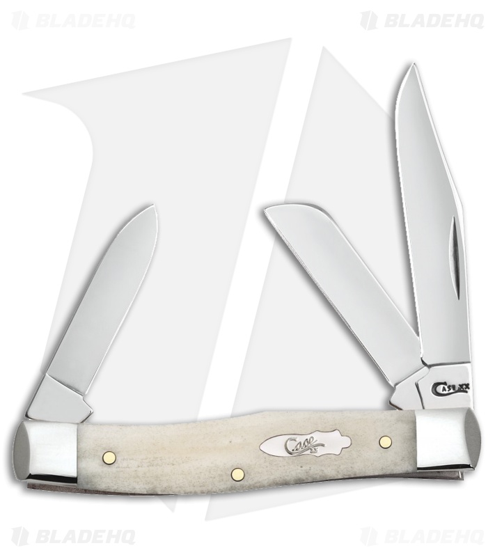 Case Knives Natural Bone Smooth Medium Stockman (63032 SS)
