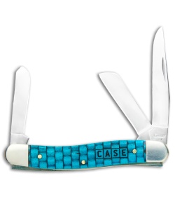 Case Medium Stockman 3.625" Basket Weave Turquoise Bone (6318 CV)