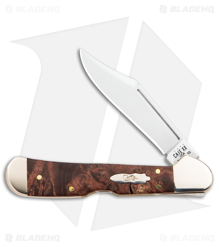 Case Knives Mini CopperLock Knife Maple Burl Wood Polish