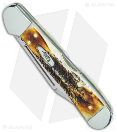 Case Knives Mini CopperLock Knife 3.6" Amber 6.5 BoneStag (6.51749L SS) 65327