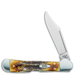 Case Knives Mini CopperLock Knife 3.6" Amber 6.5 BoneStag (6.51749L SS) 65327