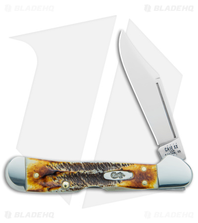 Case Knives Mini CopperLock Knife 3.6" Amber 6.5 BoneStag (6.51749L SS) 65327