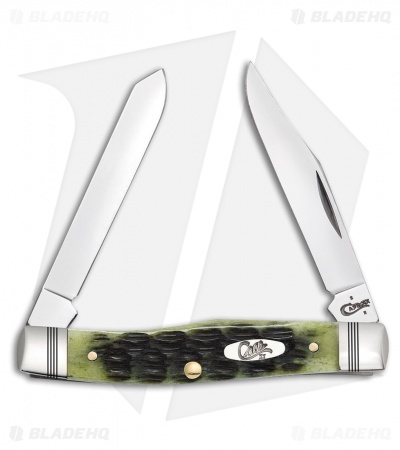 Case Mini Moose Traditional Knife 3.625" OD Green Jigged Bone (62032 SS) 22542