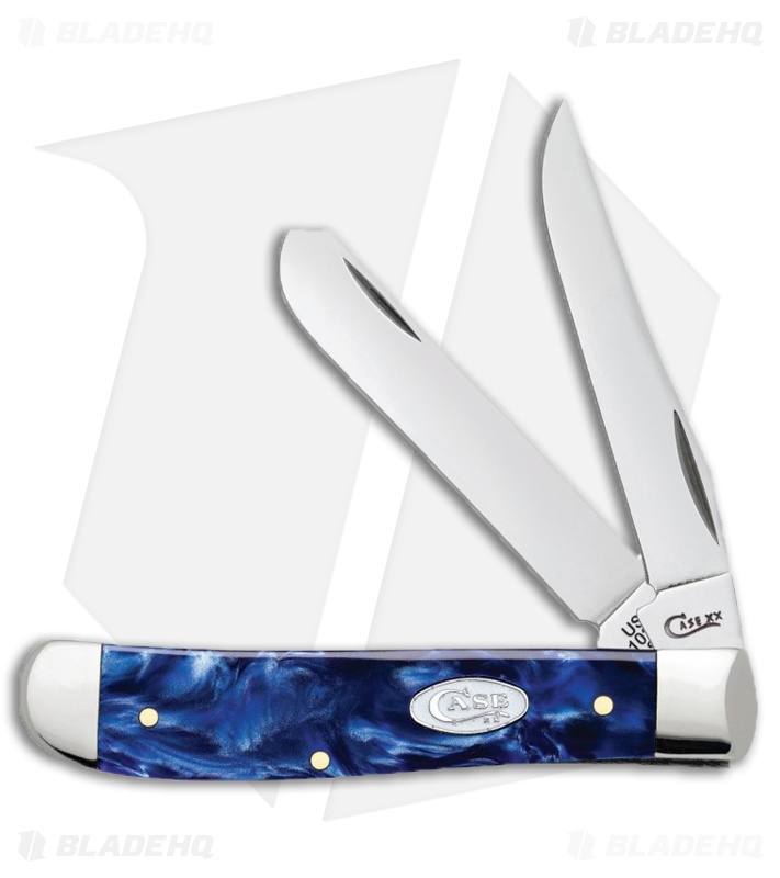 Case Mini Trapper 3.50" Blue Pearl SparXX Kirinite (10207 SS) 23432