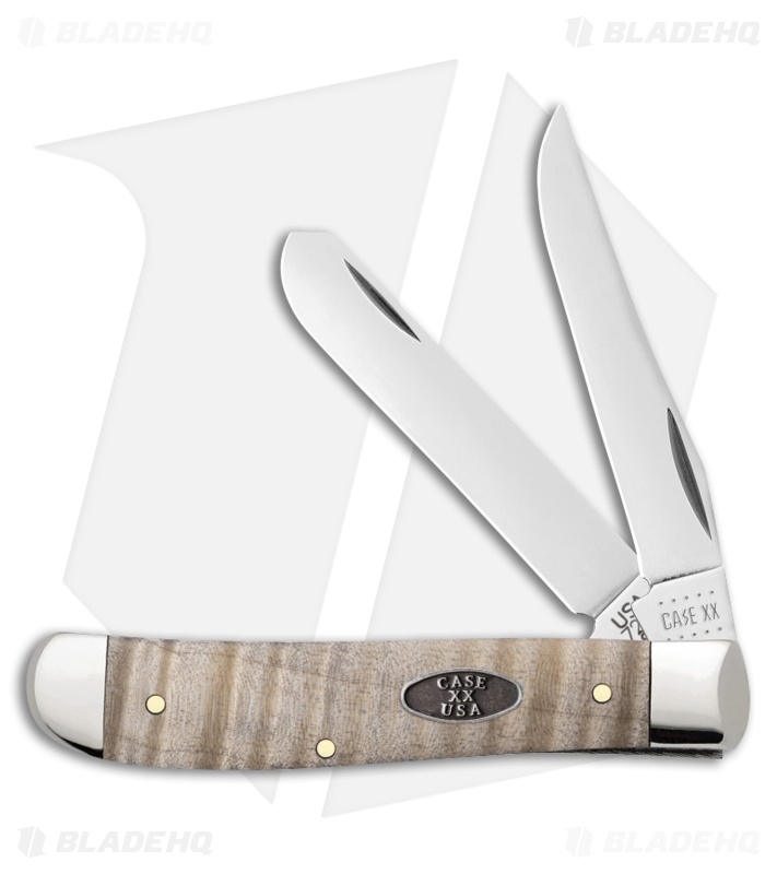 Case Mini Trapper Knife 3.5" Natural Curly Maple (7207 SS) 25943