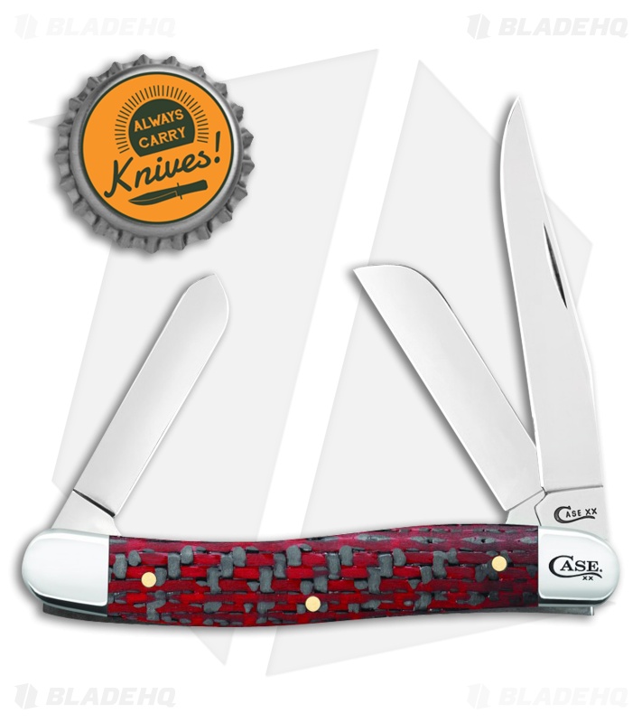 Red & Black Carbon Fiber/G-10 Weave Smooth Medium Stockman (10318 CV)