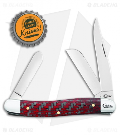 Red & Black Carbon Fiber/G-10 Weave Smooth Medium Stockman (10318 CV)