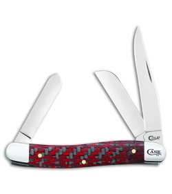 Red & Black Carbon Fiber/G-10 Weave Smooth Medium Stockman (10318 CV)