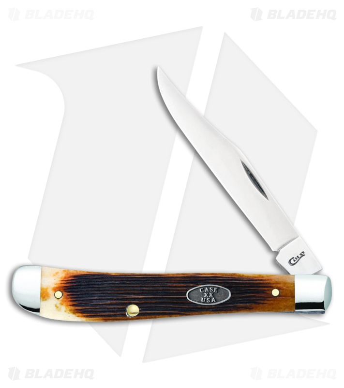 Case Slimline Trapper Knife 4.125" Antique Barnboard Jig Bone (61048 SS) 25157